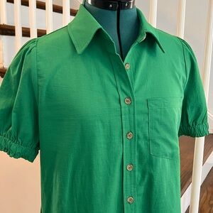 Elegant Green Button Down Shirt for Women